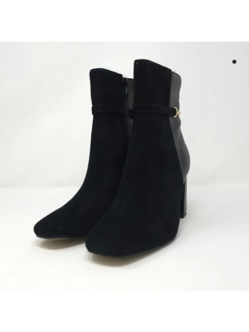 Bella Vita Black Suede & Leather Ankle Heeled Boots 7.5M